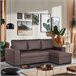 Chaise longue de pele sintética com cama HARRY Chocolate