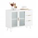 Aparador de cozinha com vitrine de vidro FSB86-W SoBuy Branco