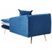 Beliani Chaise longue izquierdo Terciopelo GONESSE Azul Marino