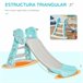 Escorrega Infantil HDPE, PP HOMCOM Cinza Azul