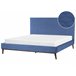 Beliani Cama com estrado Veludo BAYONNE 191x212 Azul