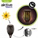 Lanterna solar com luz LED de efeito de fogo Aktive Preto
