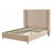 Beliani Cama Veludo LUBBON Bege