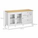 Aparador MDF, Painel de Partículas e Vidro HOMCOM 120 Branco