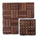 Conjunto de 10 ladrilhos Alliste click 12 ripas acácia/plástico Castanho