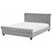 Beliani Cama com estrado Veludo AVALLON 172x233 Azul Marino