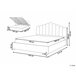 Beliani Cama com armazenamento Veludo VINCENNES 167x214 Branco/ Bege