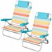 Aktive Pacote de 2 cadeiras de praia dobráveis 7 posições Multicor