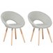 Beliani Silla de comedor ROSLYN Cinza Claro