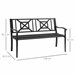 Banco de Jardim Aço Outsunny 128x62 Preto