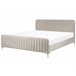 Beliani Cama com estrado Veludo LUNAN 186x215 Cinza
