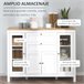 Aparador de Cozinha MDF e Vidro Temperado HOMCOM, casa - cozinha 120 Branco