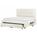 Beliani Cama com armazenamento Veludo LIEVIN 185x217 Creme