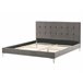 Beliani Cama com estrado Veludo AMBERT 168x212 Cinza