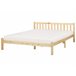 Beliani Cama com estrado Pinho FLORAC 167x208 Madeira Clara