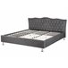 Beliani Cama con almacenaje Terciopelo METZ 209x215 Cinza Escuro