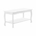 Mesa de centro Pearl Vintage com MDF lacado e prateleira de pinho Branco