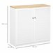 Aparador MDF, Madeira de borracha HOMCOM 80 Branco