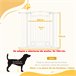 Barreira de Segurança Cães Aço e PA PawHut Branco