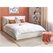 Beliani Cama com armazenamento Veludo BAJONNA 184x235 Branco/ Bege