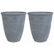 Beliani Conjunto de 2 vasos para plantas KATALIMA Cinza