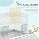 Gaiola para pássaros fio metálico e plástico PawHut Branco