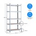 Pack 2 Prateleiras Modulares com 5 Prateleiras Ajustáveis ​​Thinia Home Prata