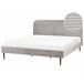 Beliani Cama Bombazine FLAYAT 193x215 Cinza Claro
