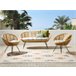 Beliani Conjunto lounge Rattan/vime MARATEA Natural