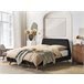 Beliani Cama com estrado Poliéster VIENNE 200x220 Cinza Escuro