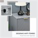 Aparador MDF e Metal HOMCOM, casa - móveis de armazenamento Cinza