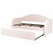 Beliani Cama nido Terciopelo EYBURIE 99x217 Cinza Claro