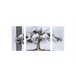 Quadro tríptico pintado ÁRBOL BLANCA Branco