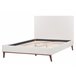 Beliani Cama com estrado Veludo BAYONNE 151x212 Branco/ Bege