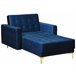Beliani Chaise longue Veludo ABERDEEN Azul Marino