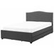 Beliani Cama com estrado Poliéster MONTPELLIER 187x213 Cinza Escuro