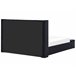 Beliani Cama com banco de arrumação Veludo NOYERS 210x247 Preto