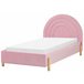 Beliani Cama com estrado Veludo ANET 100x216 Rosa