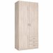 Guarda-roupa Roma com 2 portas e 3 gavetas, estilo moderno Guarda-roupa Roma com 2 portas e 3 gavetas, estilo moderno Madeira Clara