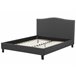 Beliani Cama com estrado Poliéster MONTPELLIER 191x214 Cinza Escuro