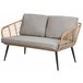 Beliani Conjunto lounge Ratan sintético CORINTH II Cinza Claro