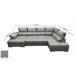 Mega Sofá Cama Chaise Longue Canto Itália 315cm Cimento