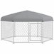 Canil de Exterior Aço galvanizado, tecido Oxford PawHut Prata