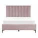 Beliani Cama com armazenamento Veludo SEZANNE 170x215 Rosa