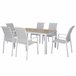 Set de jardim com mesa e 6 cadeiras ANZIO cor cinzenta Branco