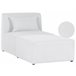 Beliani Chaise longue Bombazine LEMVIG Branco/ Bege