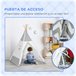 Tenda Tipi Infantil Madeira de Pinho, Poliéster e Algodão HOMCOM Tenda Tipi Infantil Madeira de Pinho, Poliéster e Algodão HOMCOM Cinza