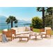 Beliani Conjunto lounge Madeira de acácia BARATTI Creme