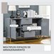 Aparador MDF e Metal HOMCOM, casa - móveis de armazenamento Cinza