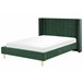 Beliani Cama com estrado Veludo VILLETTE 165x222 Verde Escuro